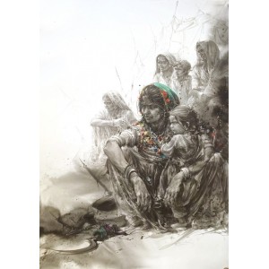Ali Abbas, 19 x 27 inch, Watercolor on Paper, Figurative Painting-AC-AAB-314
